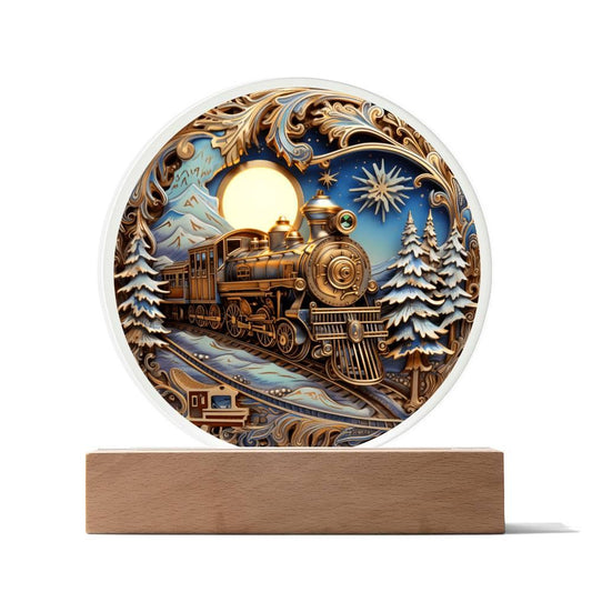 Christmas 'Enchanted Express' Acrylic Circle Plaque - Real Rad Boutique