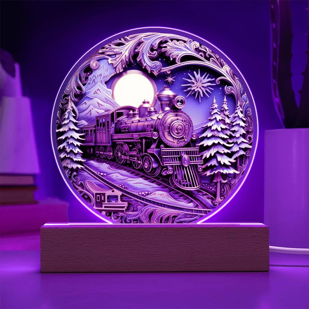 Christmas 'Enchanted Express' Acrylic Circle Plaque - Real Rad Boutique