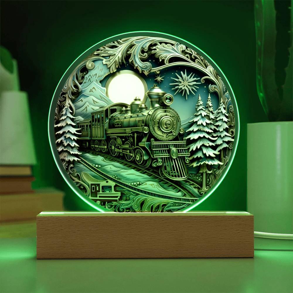 Christmas 'Enchanted Express' Acrylic Circle Plaque - Real Rad Boutique