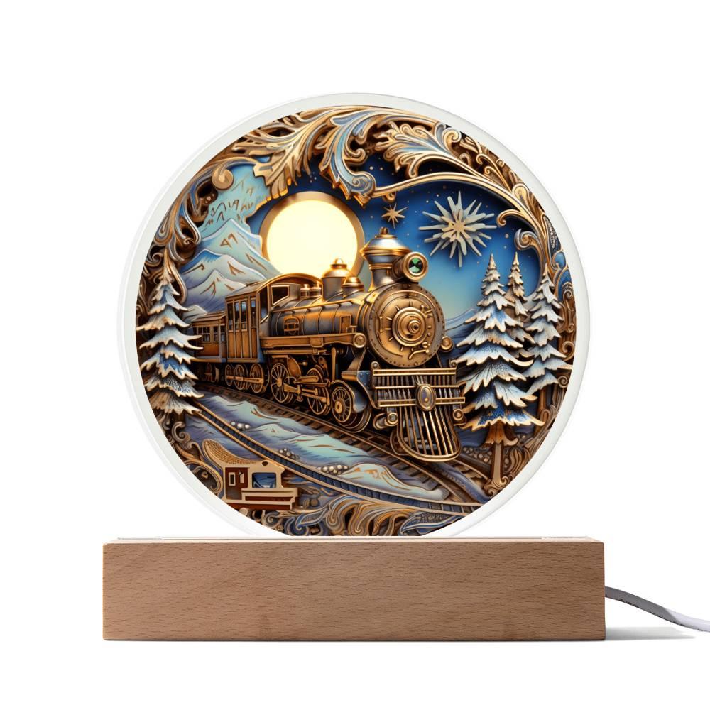 Christmas 'Enchanted Express' Acrylic Circle Plaque - Real Rad Boutique