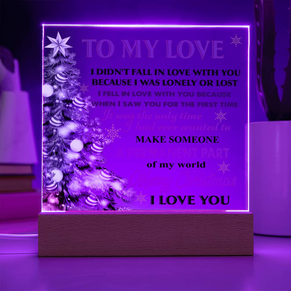 Christmas 'Evergreen Love' - Acrylic Square Plaque - Real Rad Boutique