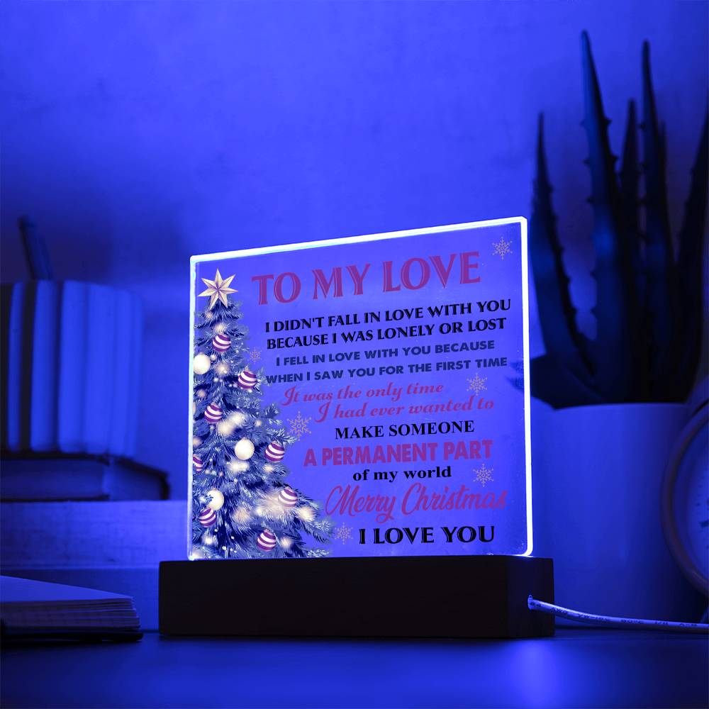 Christmas 'Evergreen Love' - Acrylic Square Plaque - Real Rad Boutique