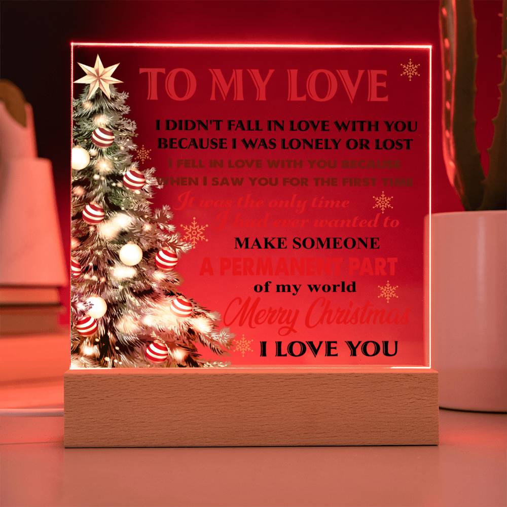 Christmas 'Evergreen Love' - Acrylic Square Plaque - Real Rad Boutique