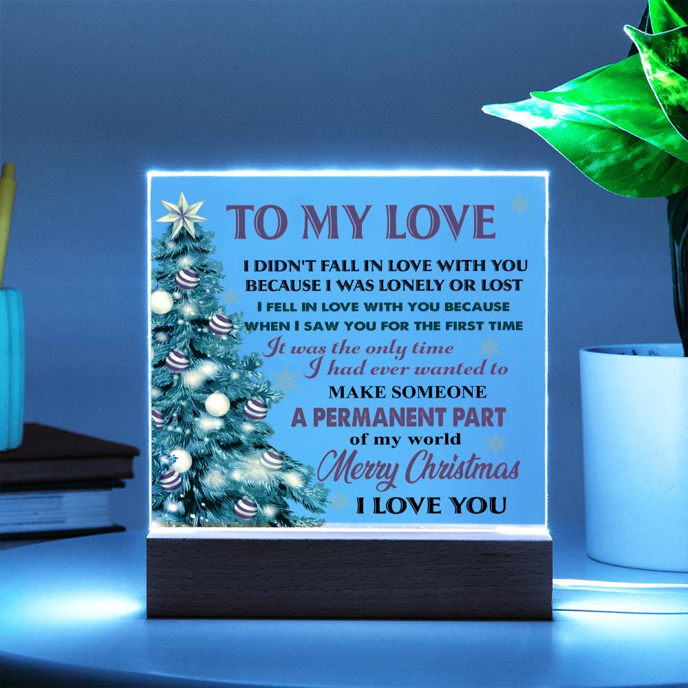 Christmas 'Evergreen Love' - Acrylic Square Plaque - Real Rad Boutique