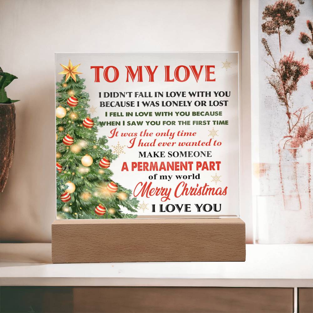 Christmas 'Evergreen Love' - Acrylic Square Plaque - Real Rad Boutique