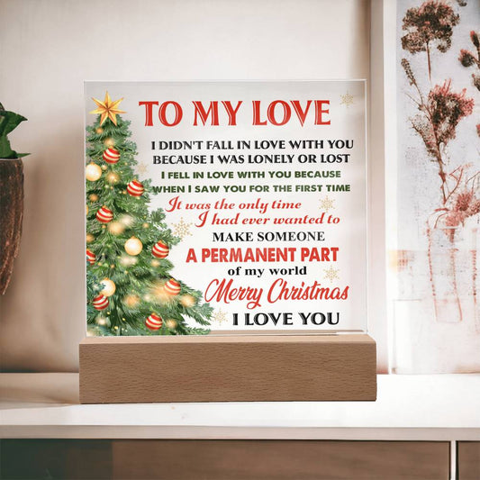 Christmas 'Evergreen Love' - Acrylic Square Plaque - Real Rad Boutique