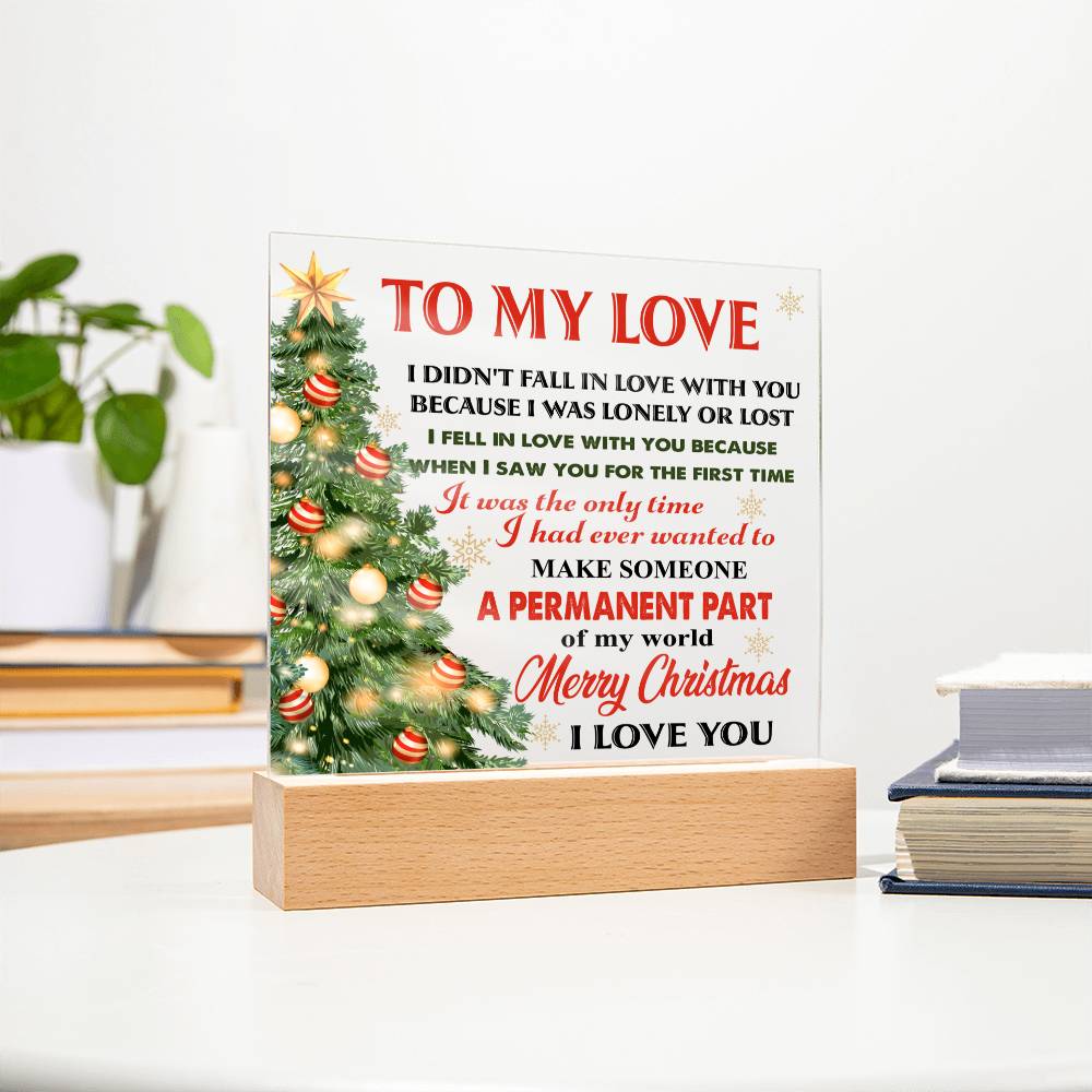 Christmas 'Evergreen Love' - Acrylic Square Plaque - Real Rad Boutique