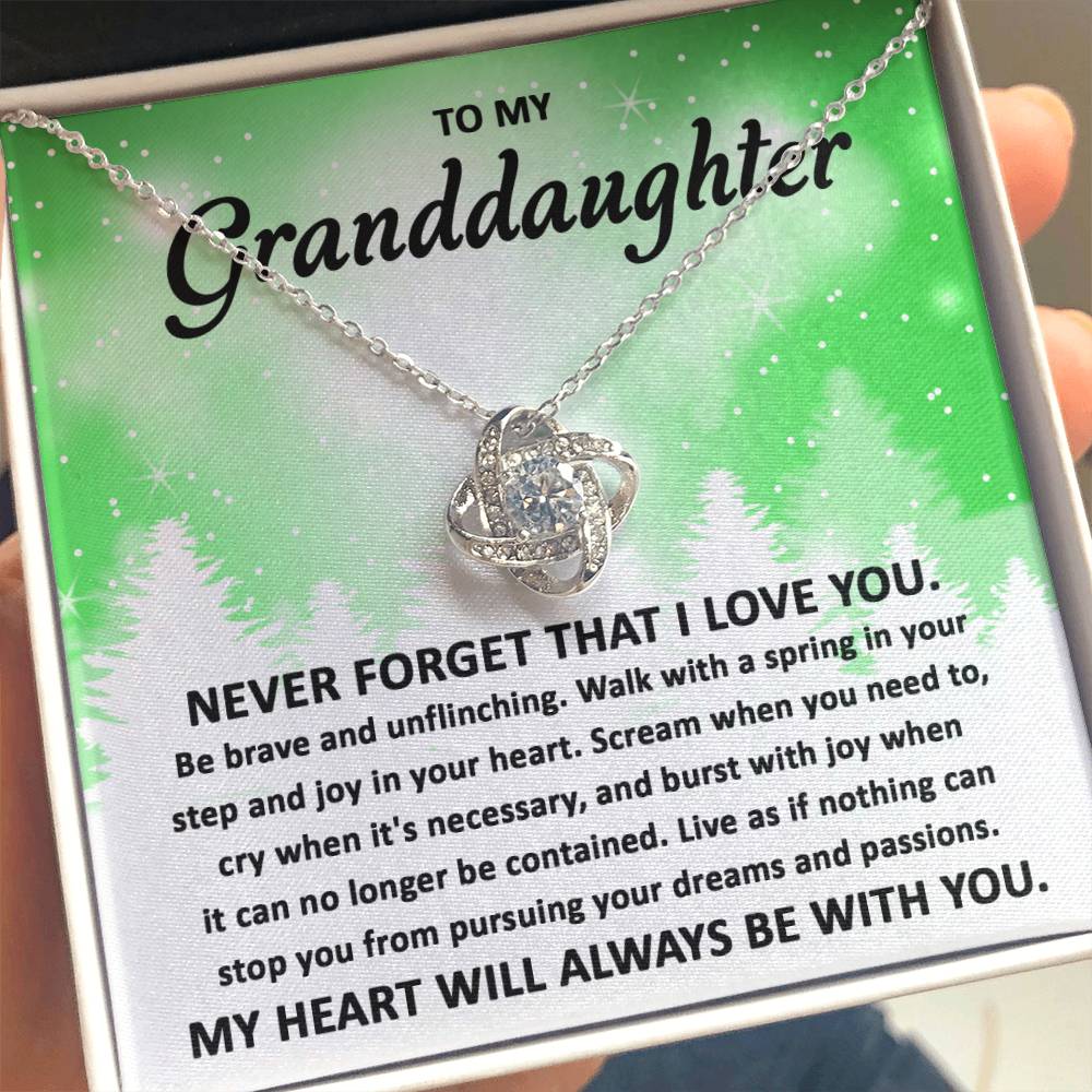 Christmas 'Granddaughters Heartfelt Guidance' - Love Knot Necklace - Real Rad Boutique