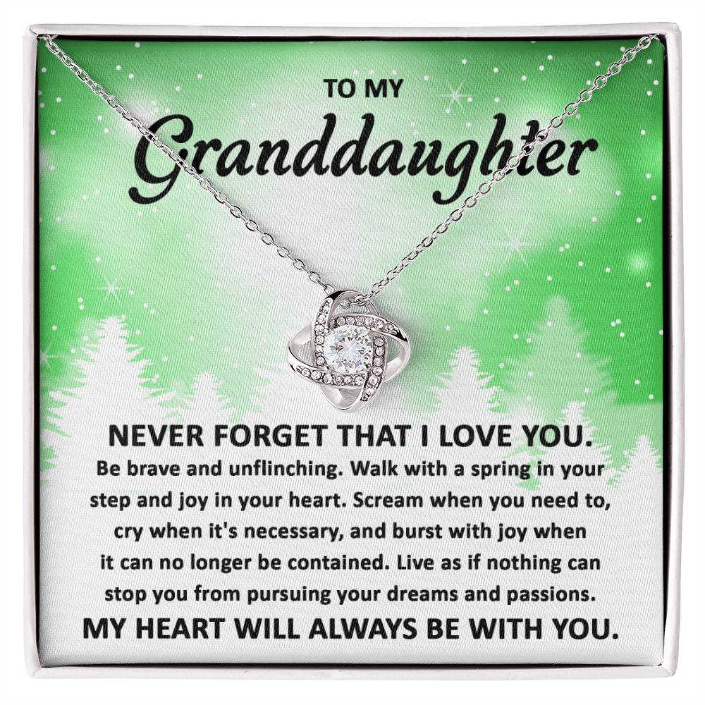 Christmas 'Granddaughters Heartfelt Guidance' - Love Knot Necklace - Real Rad Boutique