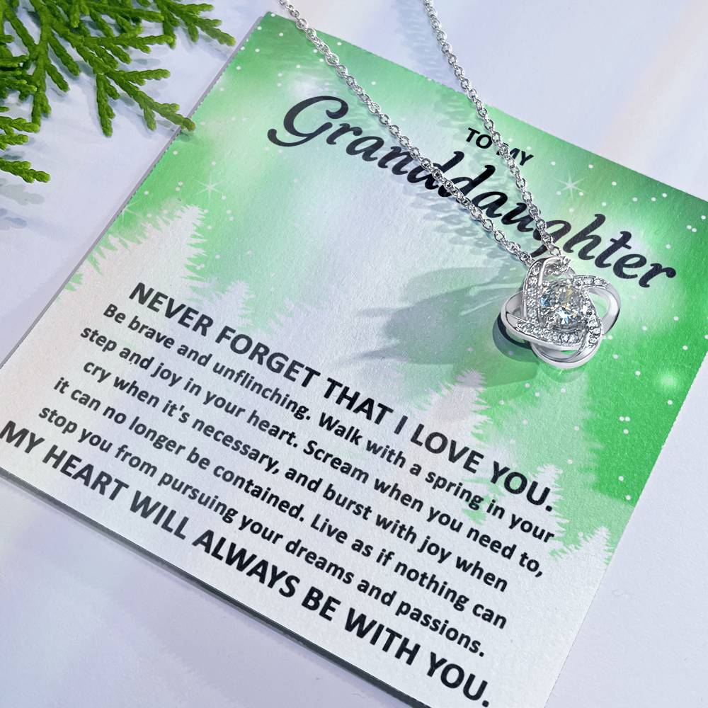 Christmas 'Granddaughters Heartfelt Guidance' - Love Knot Necklace - Real Rad Boutique