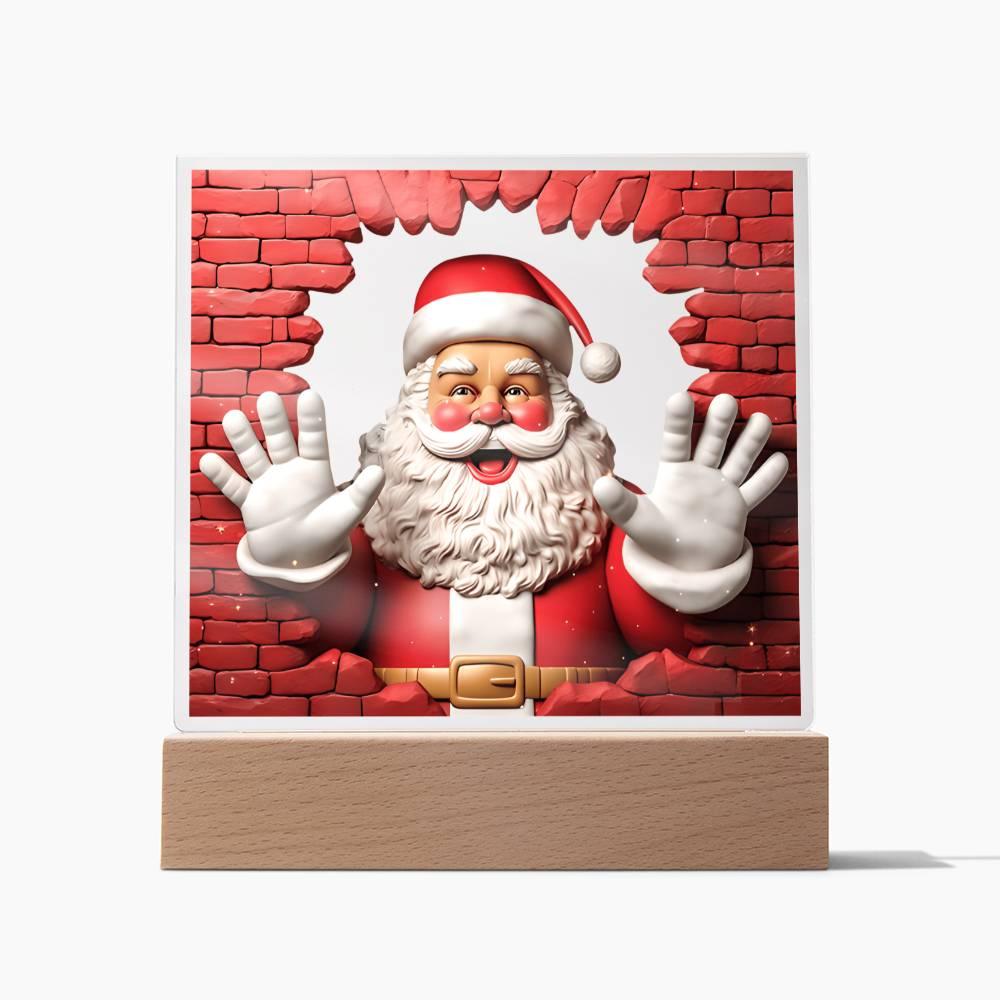 Christmas 'Jolly Santa's Delight' Acrylic Square Plaque - Real Rad Boutique