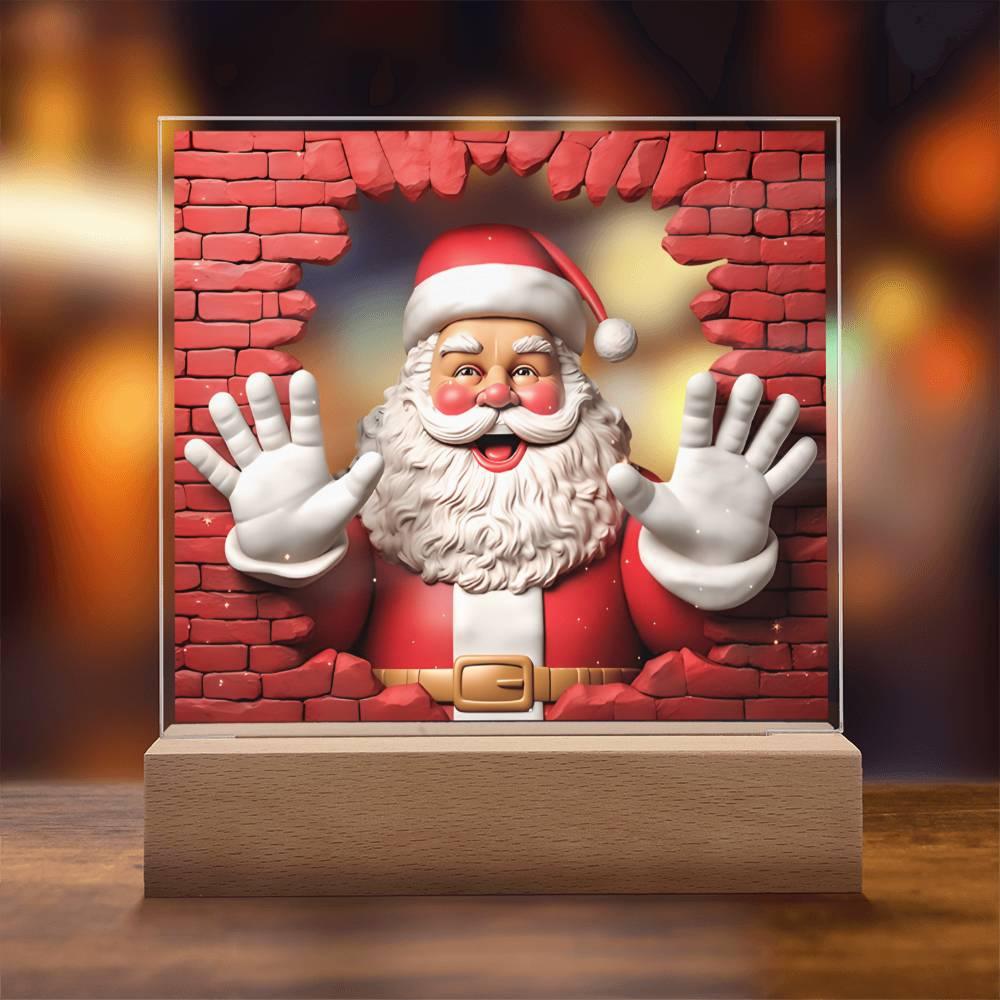 Christmas 'Jolly Santa's Delight' Acrylic Square Plaque - Real Rad Boutique