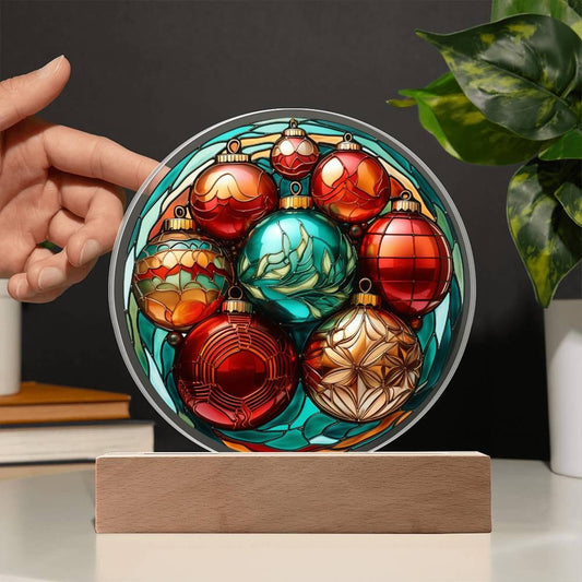 Christmas 'Ornamental Elegance' Acrylic Circle Plaque - Real Rad Boutique