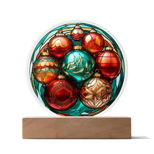 Christmas 'Ornamental Elegance' Acrylic Circle Plaque - Real Rad Boutique