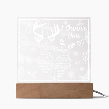 Christmas 'Reindeer Romance' - Acrylic Square Plaque - Real Rad Boutique