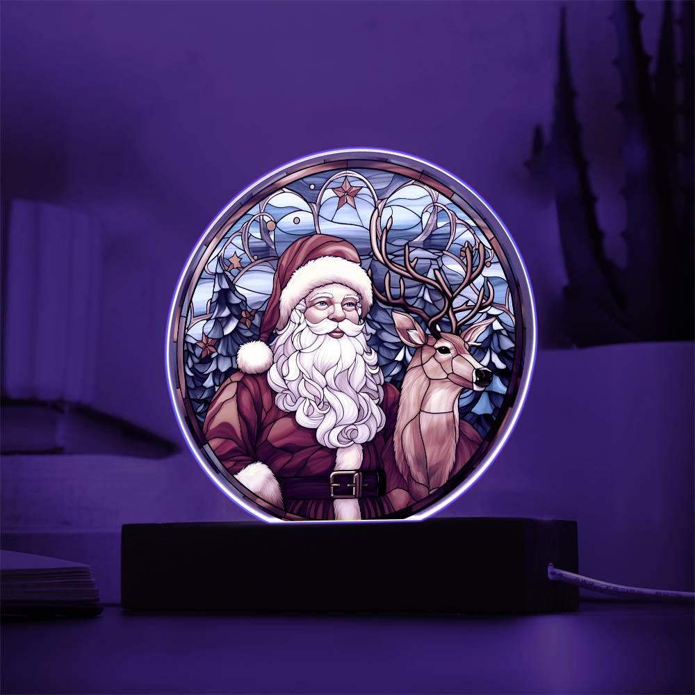 Christmas 'Santa's Merry Duo' Acrylic Circle Plaque - Real Rad Boutique