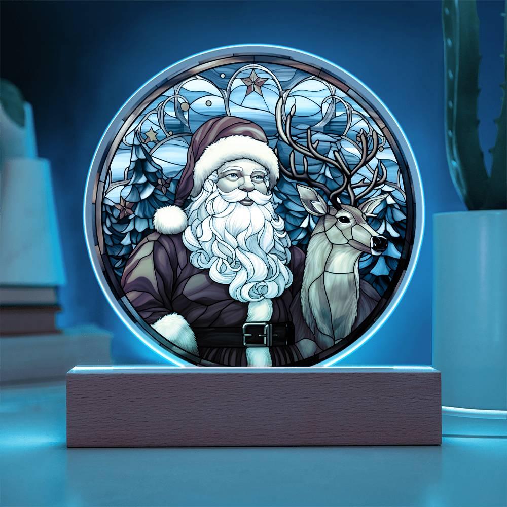 Christmas 'Santa's Merry Duo' Acrylic Circle Plaque - Real Rad Boutique