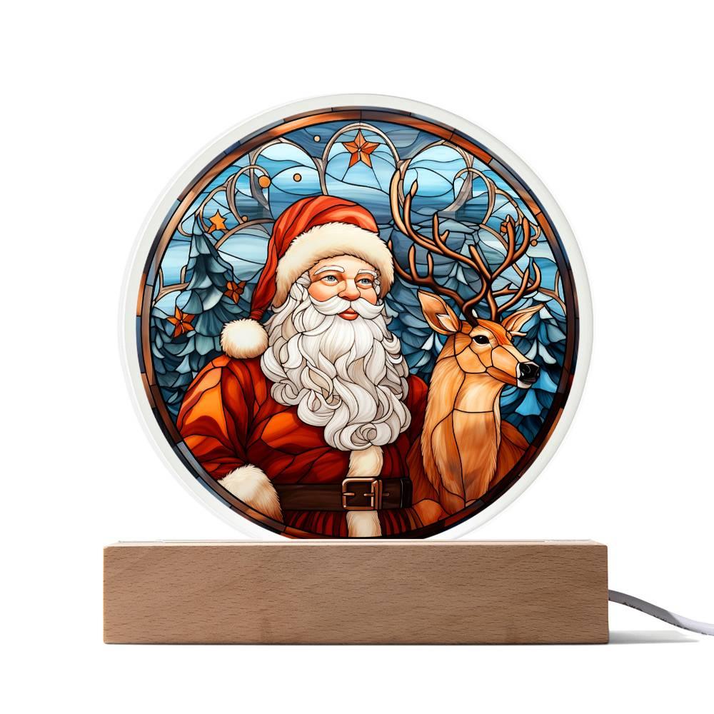 Christmas 'Santa's Merry Duo' Acrylic Circle Plaque - Real Rad Boutique