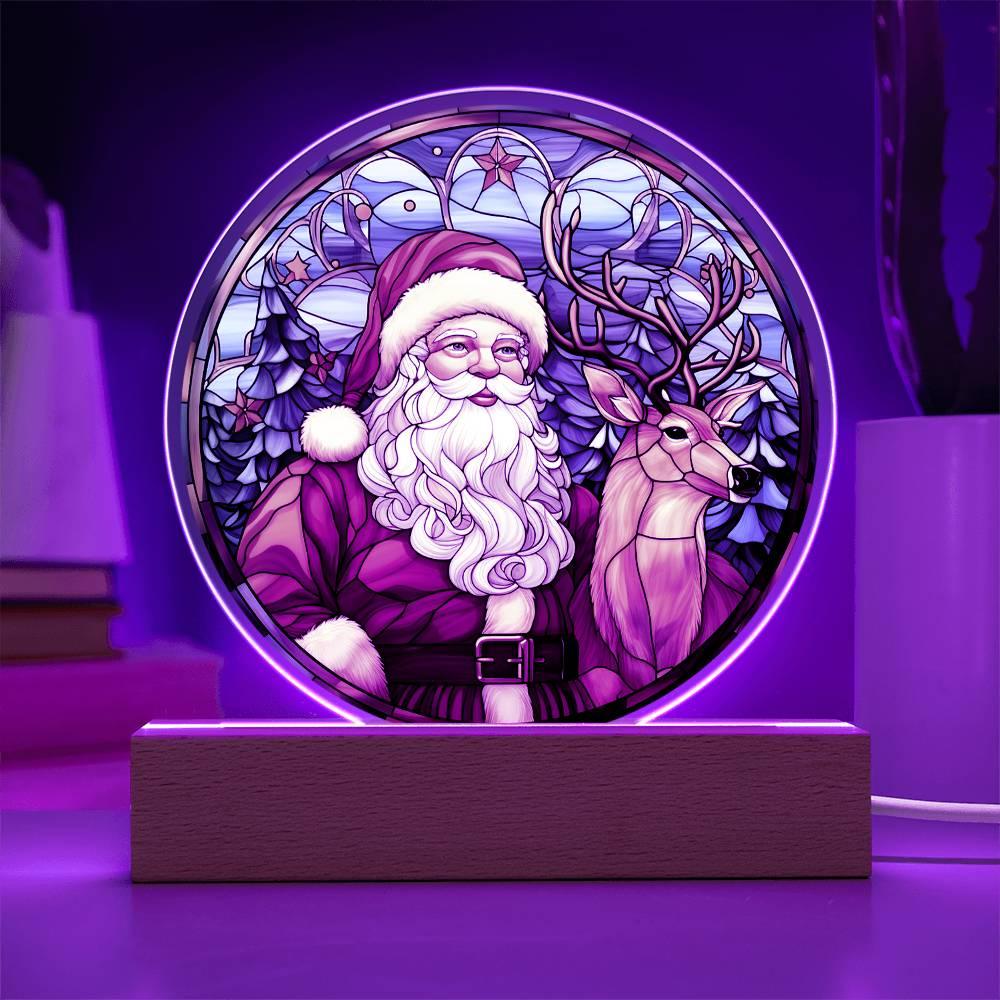 Christmas 'Santa's Merry Duo' Acrylic Circle Plaque - Real Rad Boutique