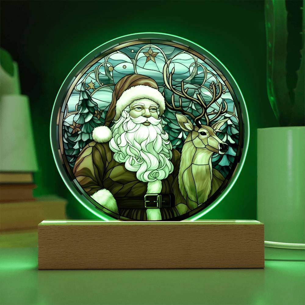 Christmas 'Santa's Merry Duo' Acrylic Circle Plaque - Real Rad Boutique