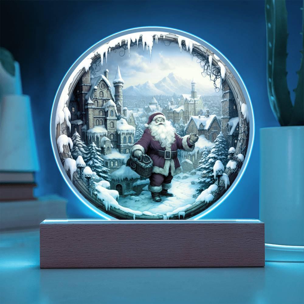 Christmas 'Santa's Snowy Spectacle' Acrylic Circle Plaque - Real Rad Boutique