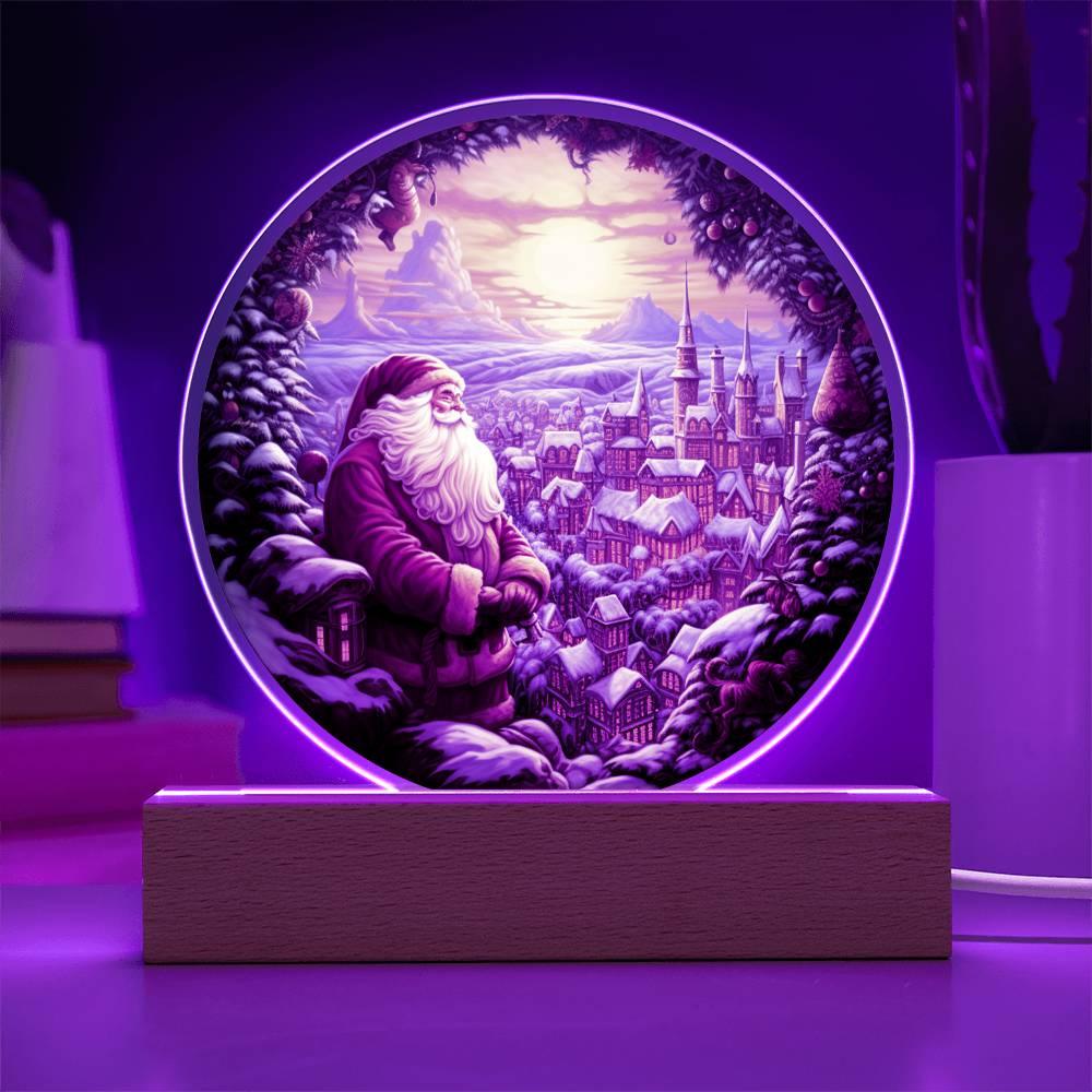 Christmas 'Santa's Winter Gaze' Acrylic Circle Plaque - Real Rad Boutique