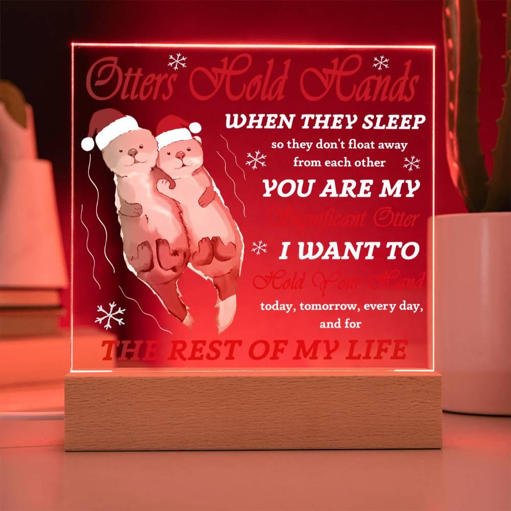 Christmas 'Significant Otters' - Acrylic Square Plaque - Real Rad Boutique