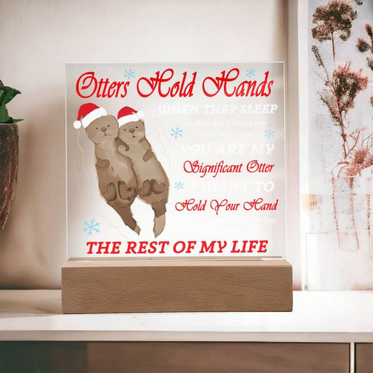 Christmas 'Significant Otters' - Acrylic Square Plaque - Real Rad Boutique