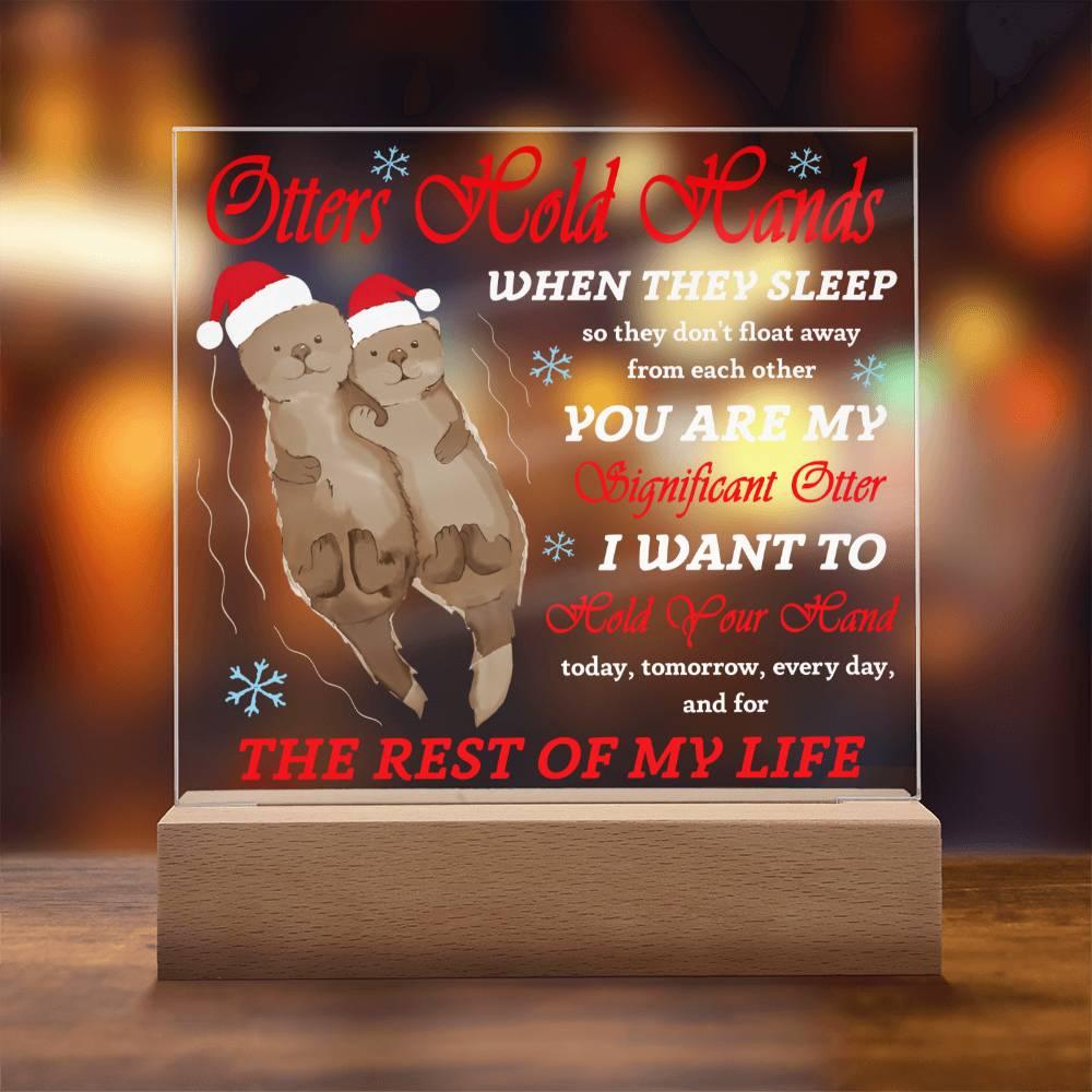 Christmas 'Significant Otters' - Acrylic Square Plaque - Real Rad Boutique