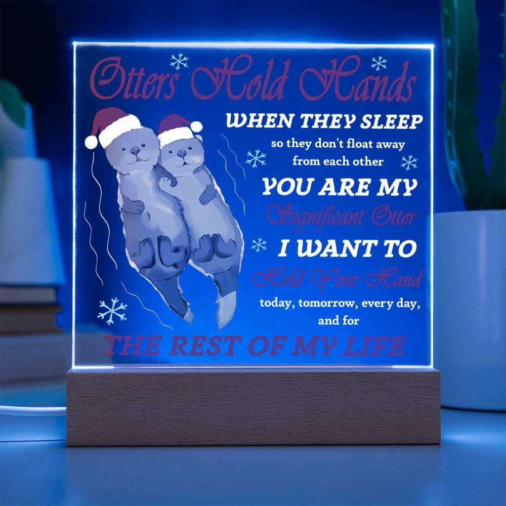 Christmas 'Significant Otters' - Acrylic Square Plaque - Real Rad Boutique