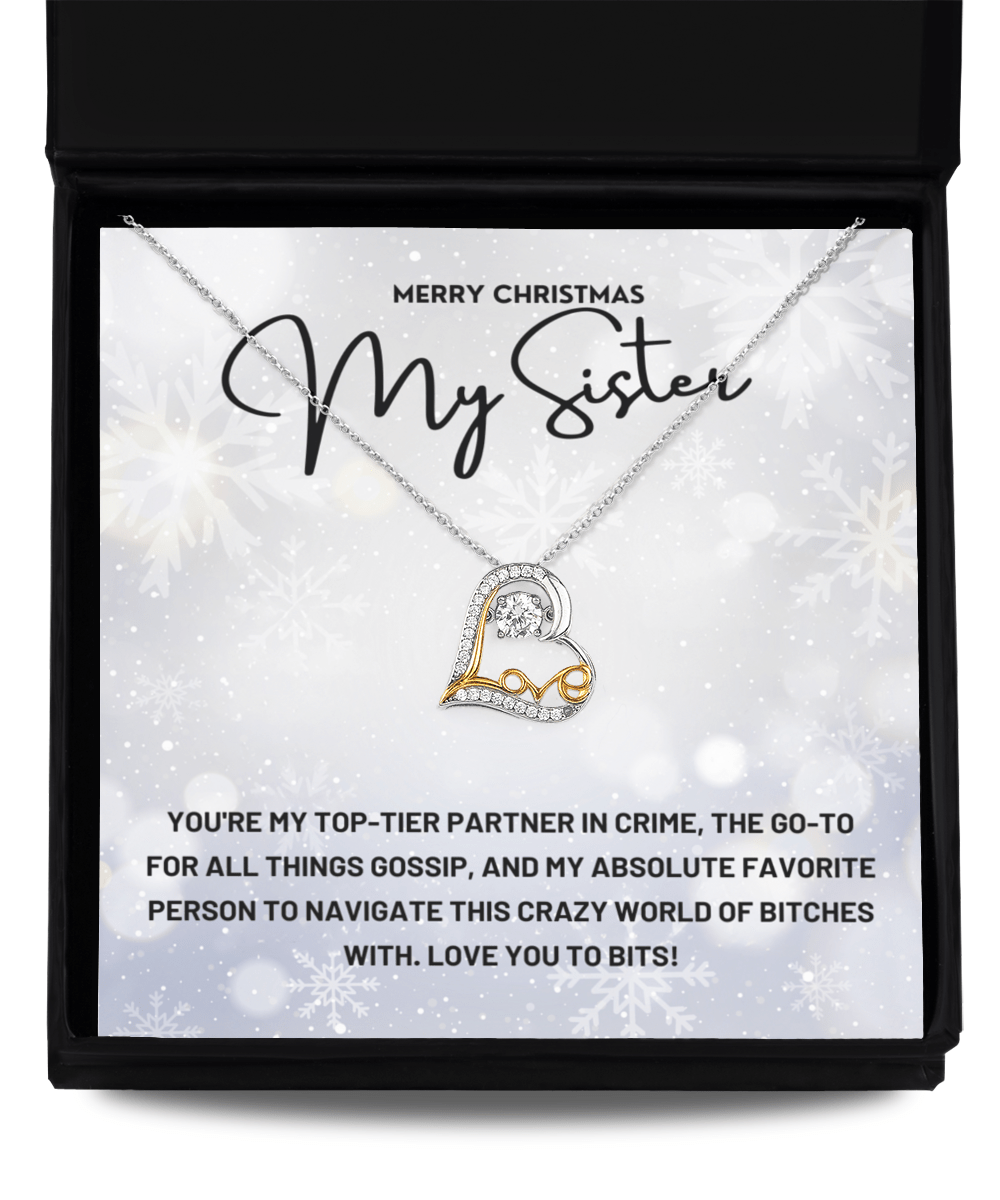 Christmas 'Sisters Partners in Crime' - Love Dancing Necklace - Real Rad Boutique