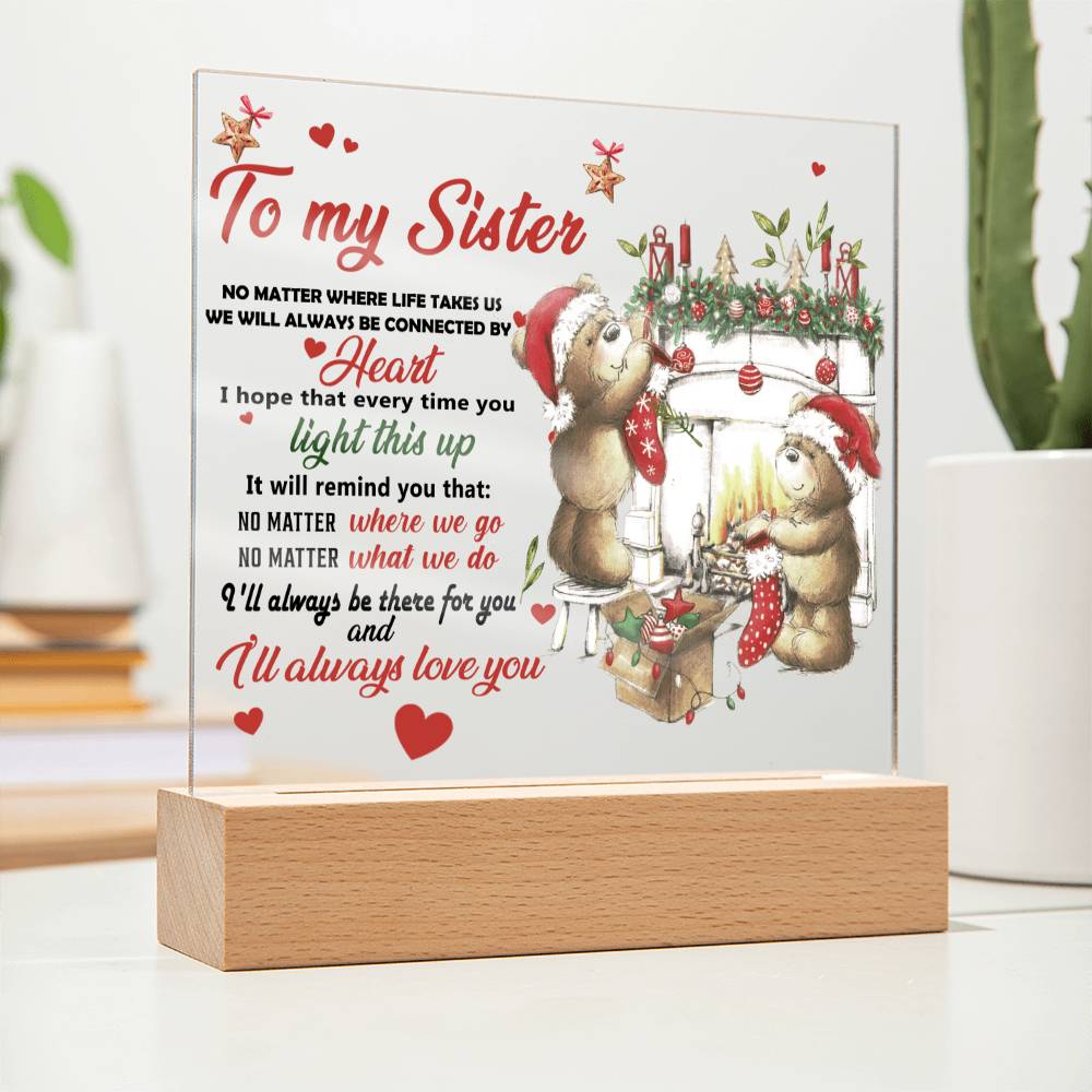 Christmas ' Sisters Unbreakable Bonds' - Acrylic Square Plaque - Real Rad Boutique