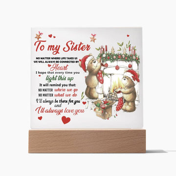 Christmas ' Sisters Unbreakable Bonds' - Acrylic Square Plaque - Real Rad Boutique