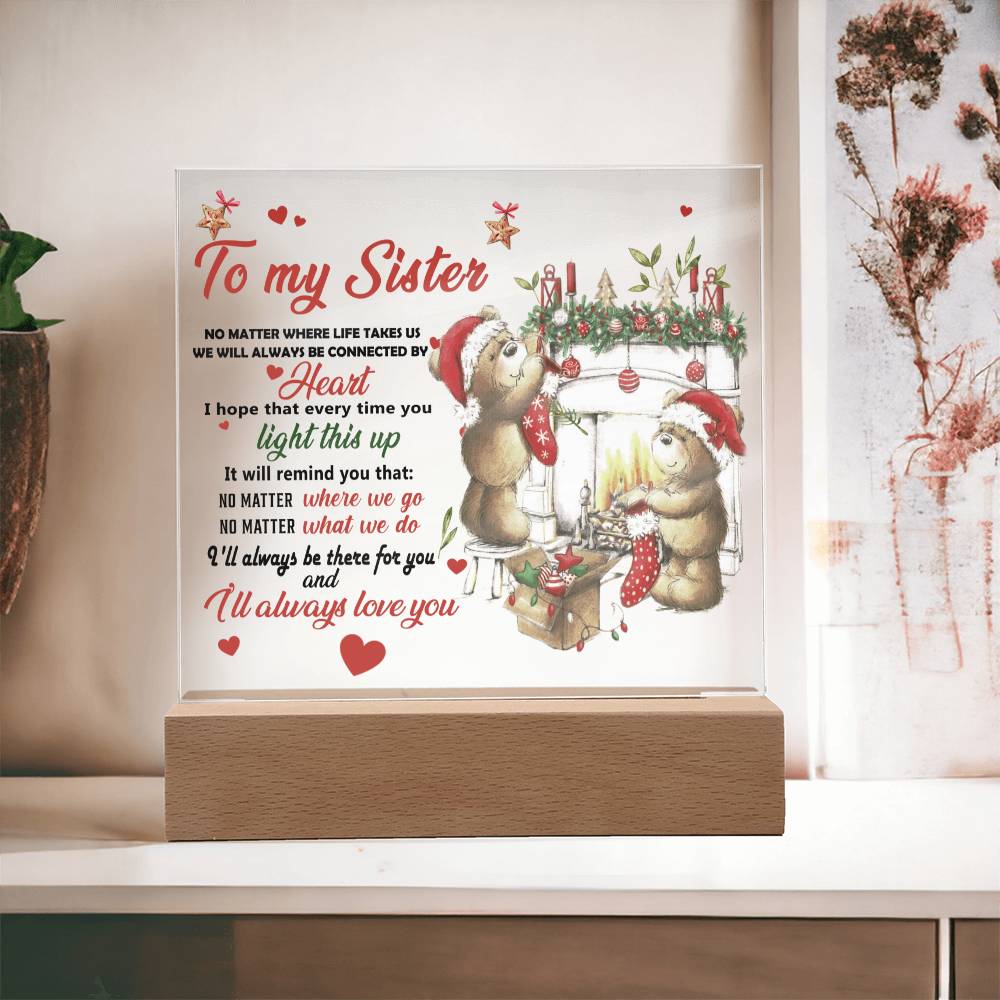 Christmas ' Sisters Unbreakable Bonds' - Acrylic Square Plaque - Real Rad Boutique