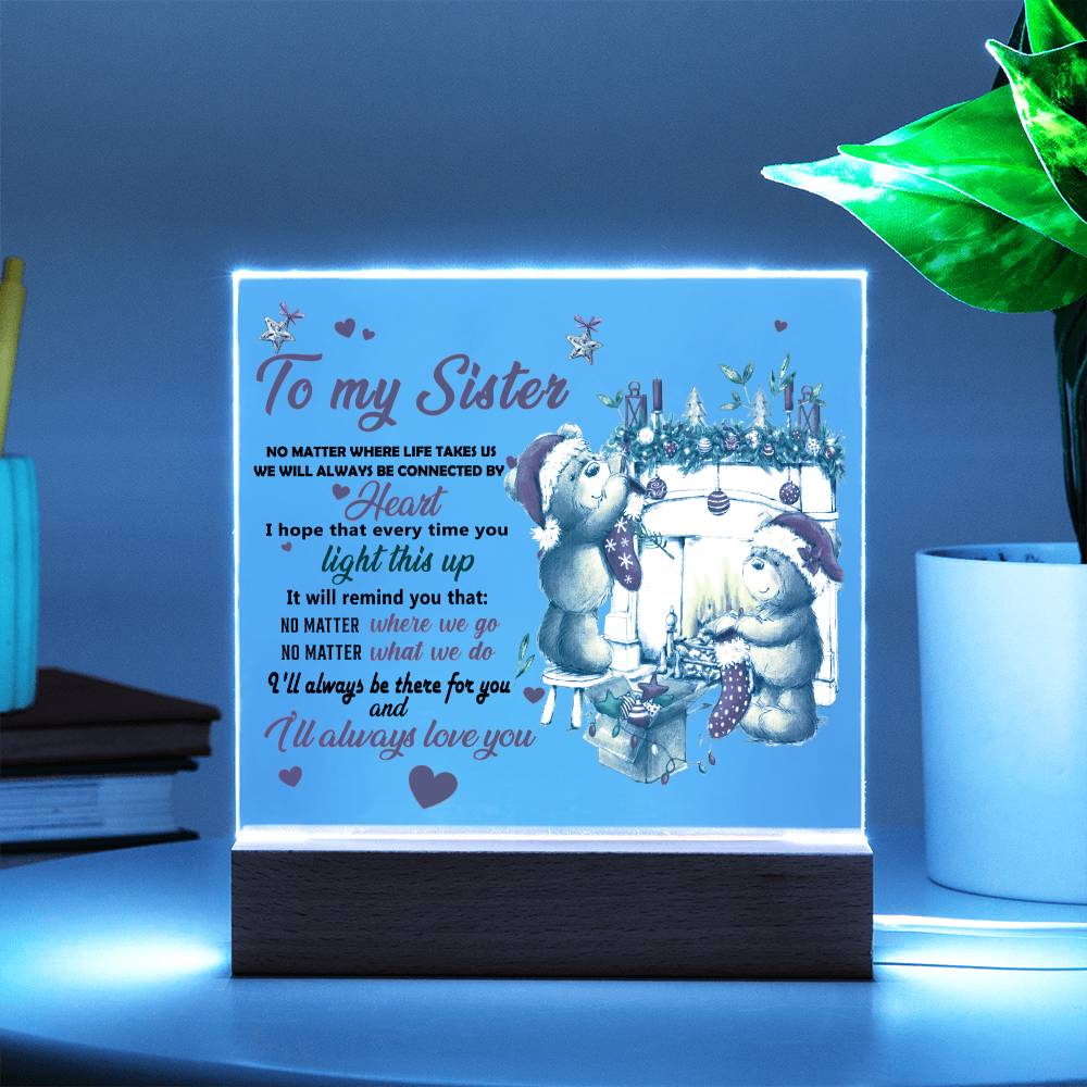 Christmas ' Sisters Unbreakable Bonds' - Acrylic Square Plaque - Real Rad Boutique