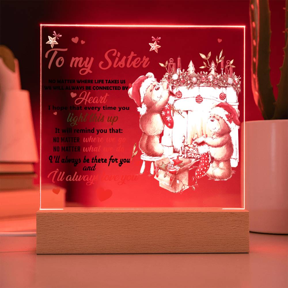 Christmas ' Sisters Unbreakable Bonds' - Acrylic Square Plaque - Real Rad Boutique