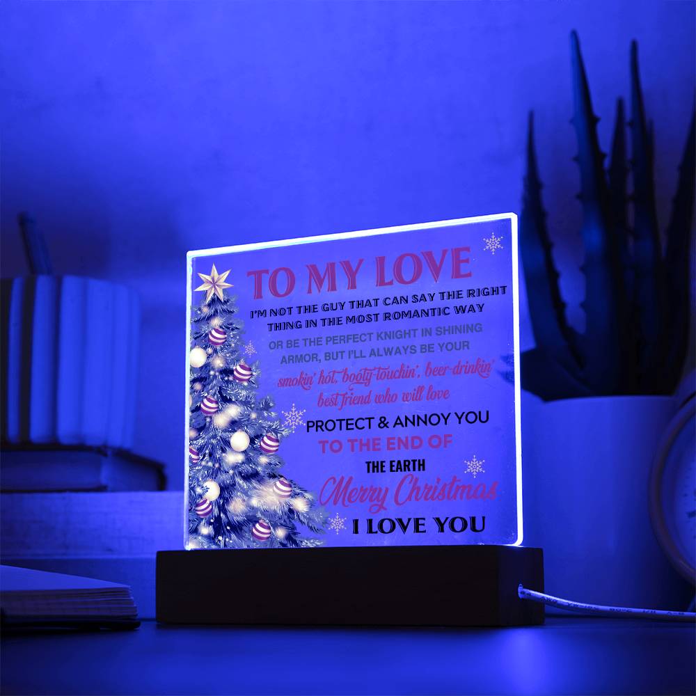 Christmas 'Smokin' Hot Love' - Acrylic Square Plaque - Real Rad Boutique