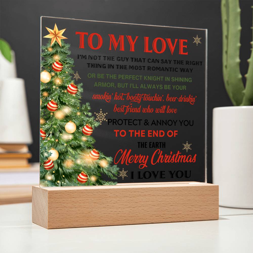 Christmas 'Smokin' Hot Love' - Acrylic Square Plaque - Real Rad Boutique