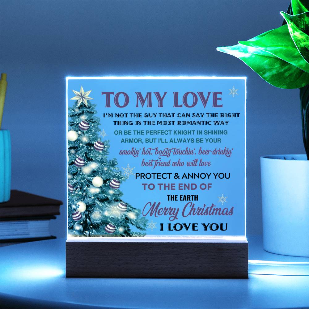 Christmas 'Smokin' Hot Love' - Acrylic Square Plaque - Real Rad Boutique