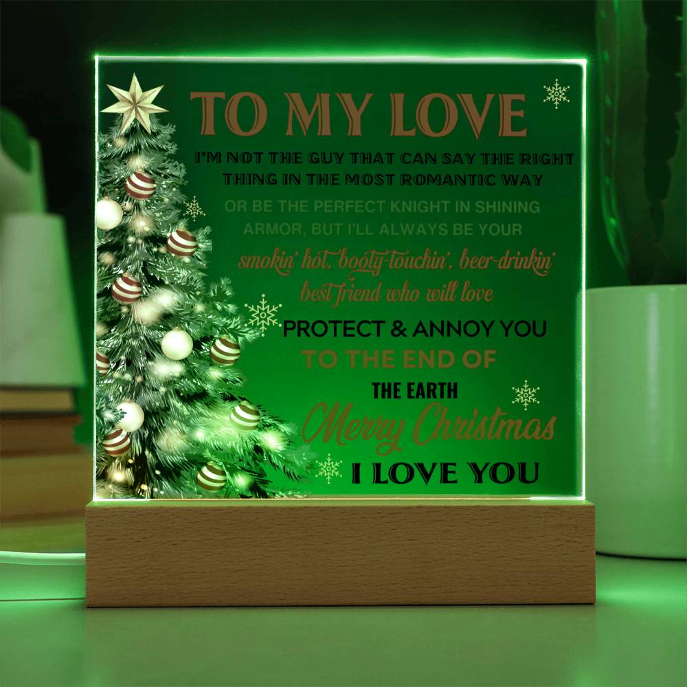 Christmas 'Smokin' Hot Love' - Acrylic Square Plaque - Real Rad Boutique