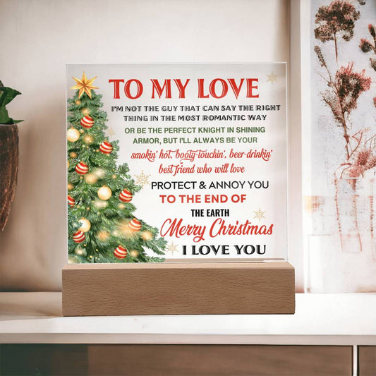 Christmas 'Smokin' Hot Love' - Acrylic Square Plaque - Real Rad Boutique