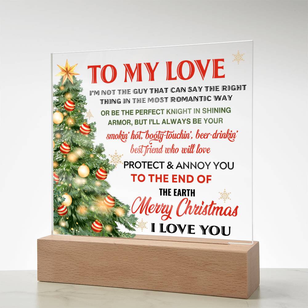 Christmas 'Smokin' Hot Love' - Acrylic Square Plaque - Real Rad Boutique