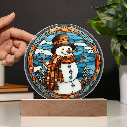 Christmas 'Snowman's Joyful Dance' Acrylic Circle Plaque - Real Rad Boutique