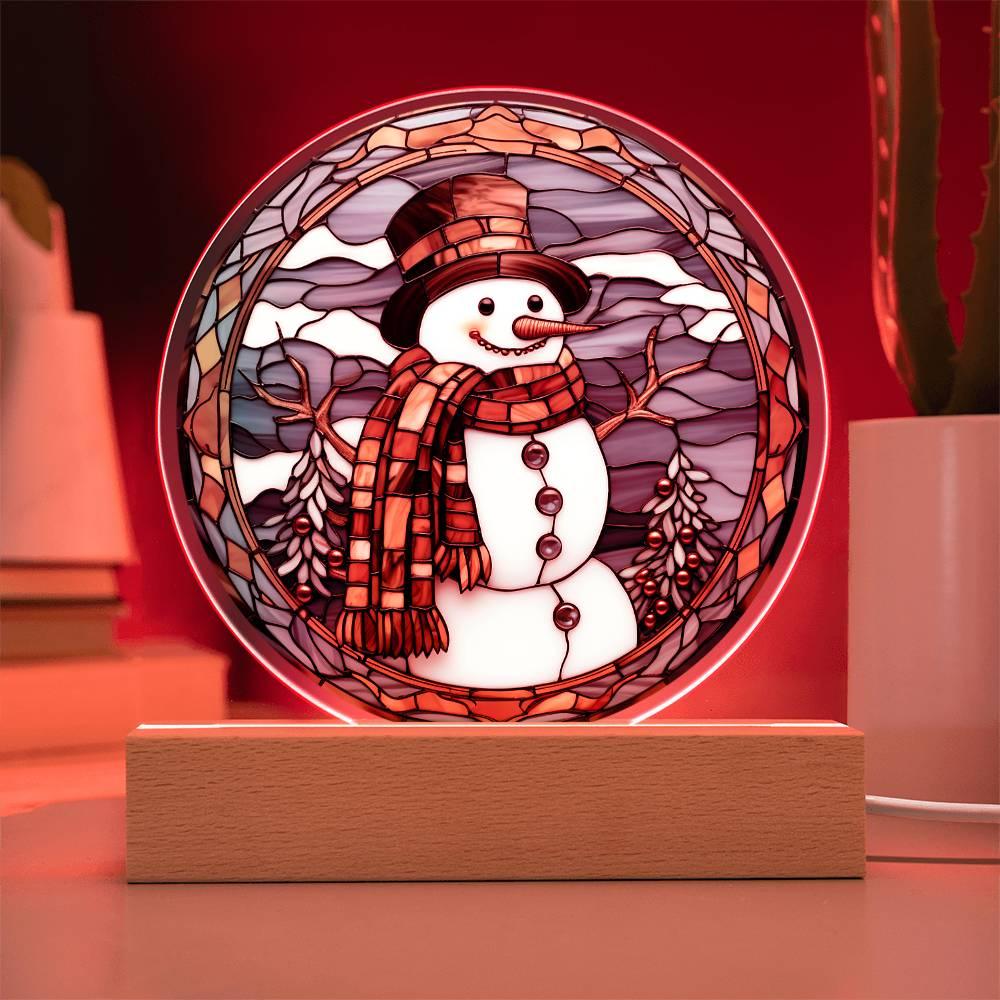 Christmas 'Snowman's Joyful Dance' Acrylic Circle Plaque - Real Rad Boutique