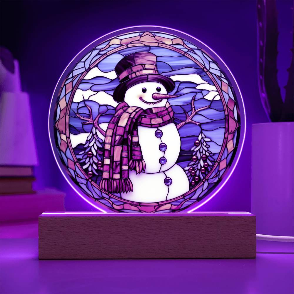 Christmas 'Snowman's Joyful Dance' Acrylic Circle Plaque - Real Rad Boutique