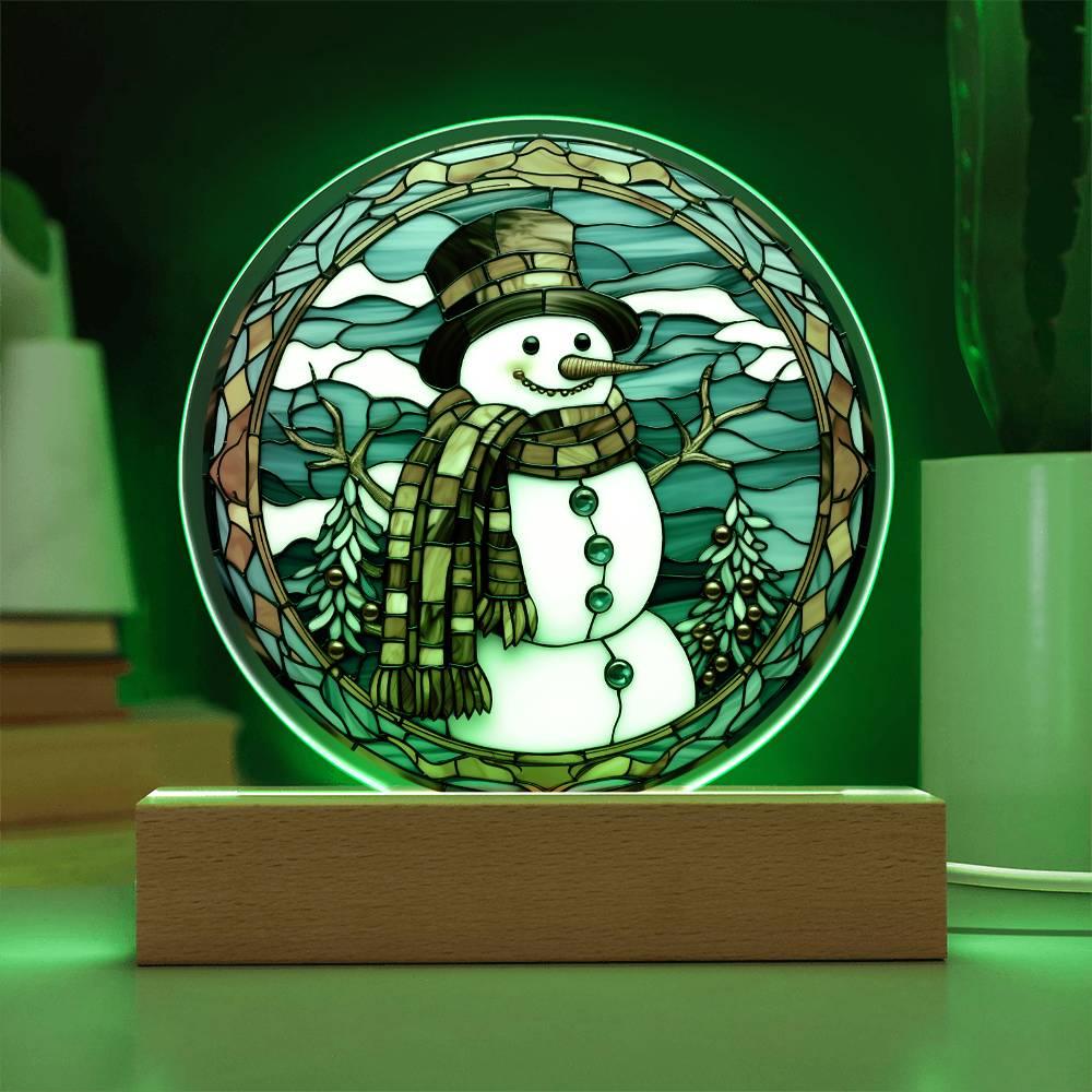 Christmas 'Snowman's Joyful Dance' Acrylic Circle Plaque - Real Rad Boutique