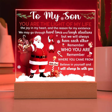 Christmas 'Son's Santa's Love' - Acrylic Square Plaque - Real Rad Boutique