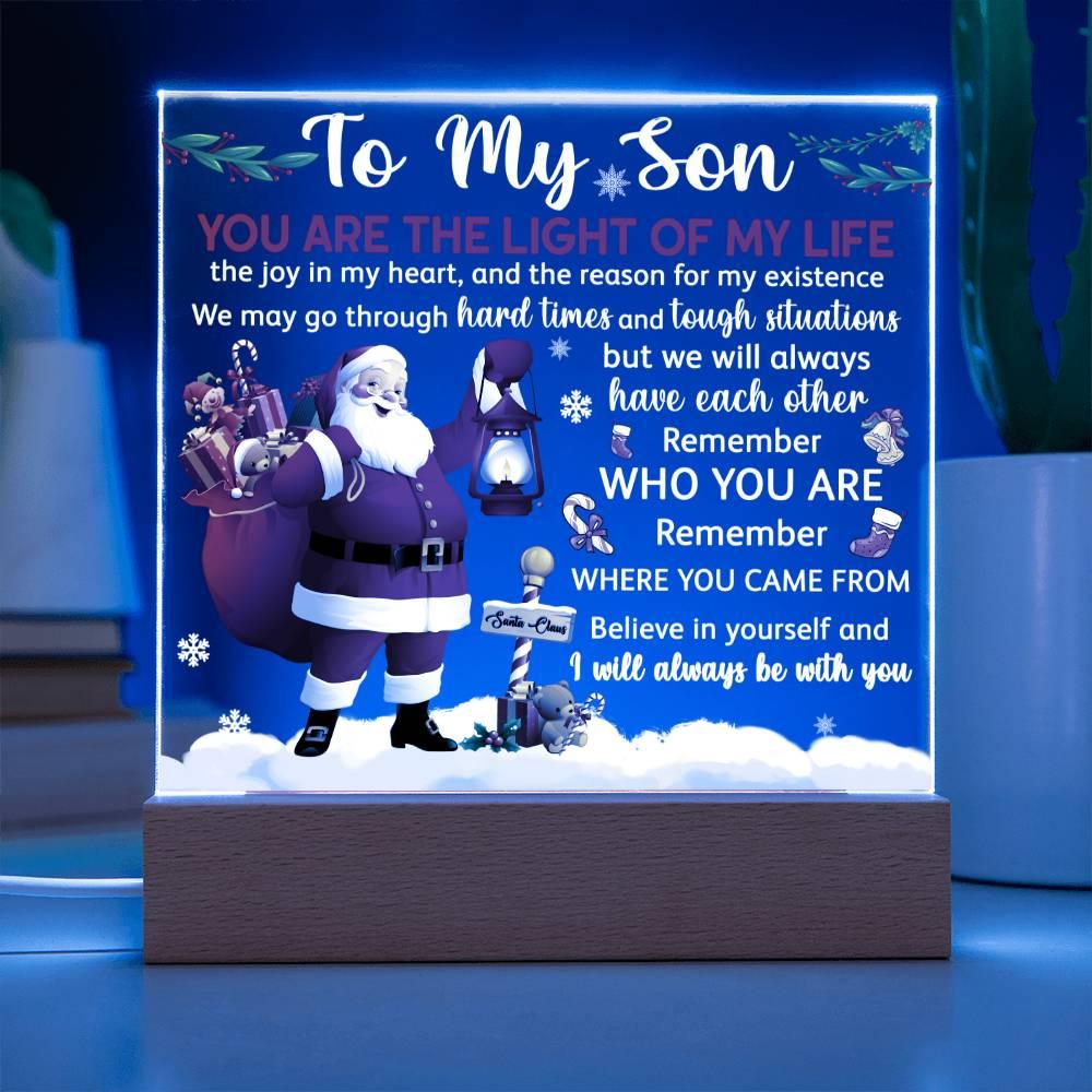 Christmas 'Son's Santa's Love' - Acrylic Square Plaque - Real Rad Boutique