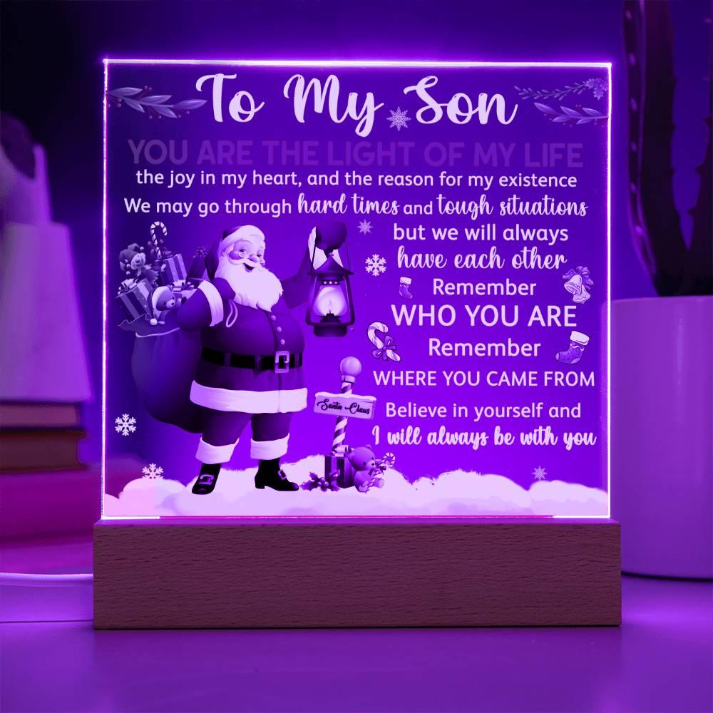 Christmas 'Son's Santa's Love' - Acrylic Square Plaque - Real Rad Boutique