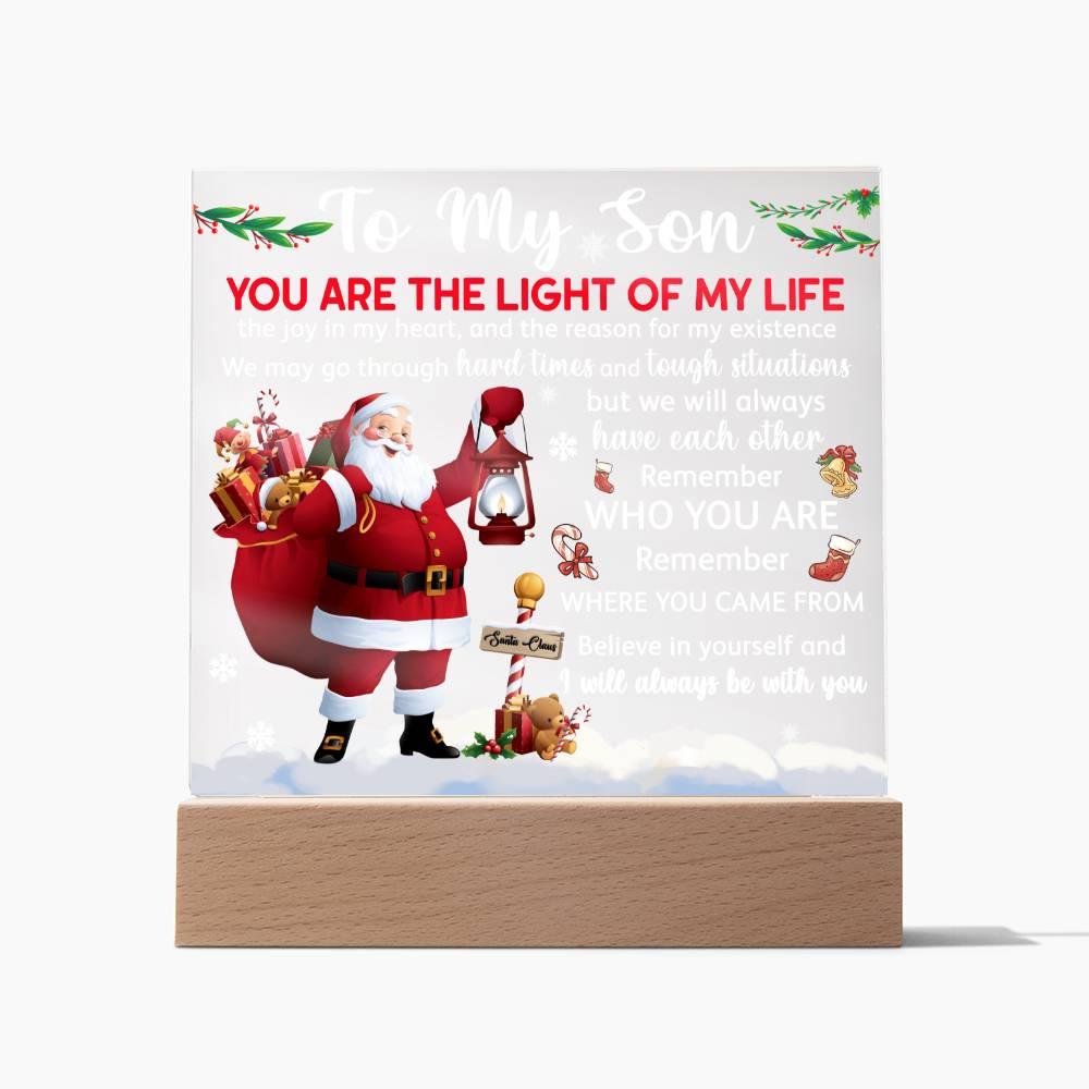 Christmas 'Son's Santa's Love' - Acrylic Square Plaque - Real Rad Boutique